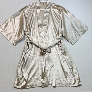 Elegant Satin Robe in Cream